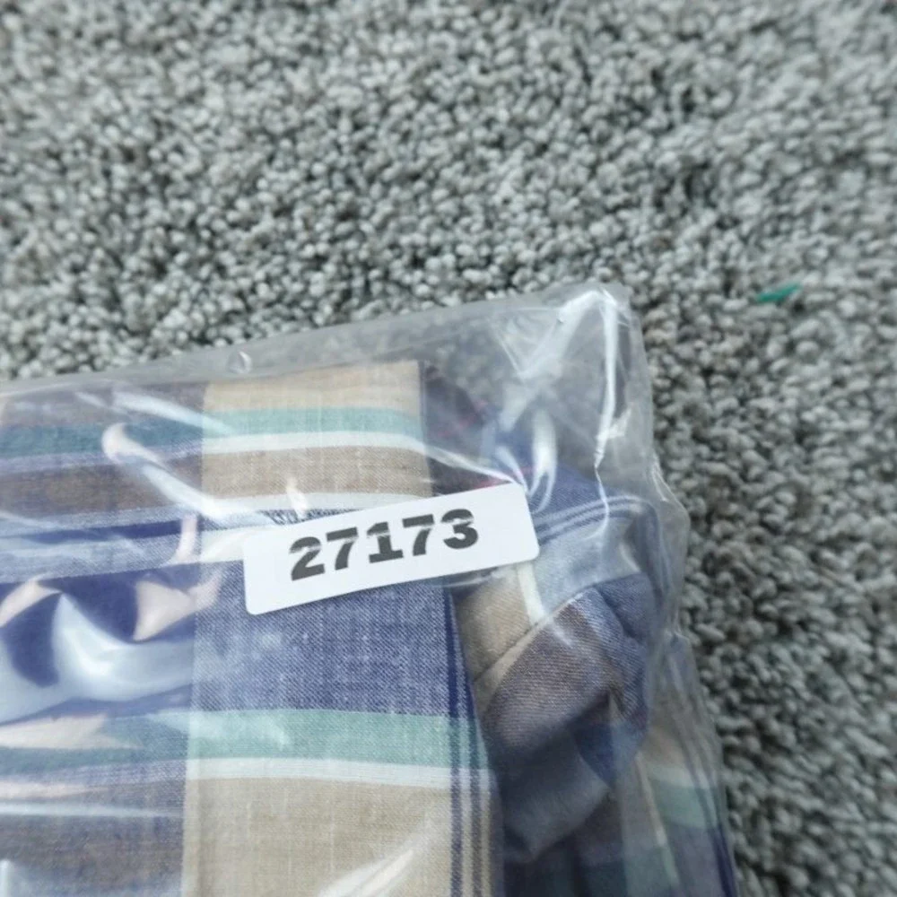 VTG Indian Madras Shorts Mens 36 Blue Plaid Chambray Flat‎ Front Preppy Golf USA